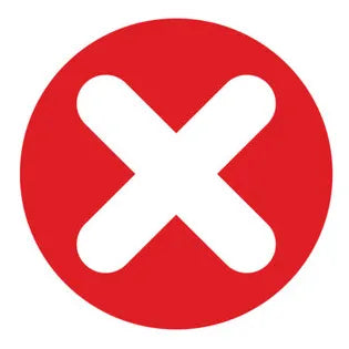 A bold white "X" symbol is centered inside a solid red circle, commonly used to indicate an error, mistake, or something is incorrect. The background is plain white.